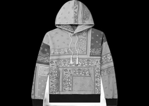 AMIRI Oversized Bandana Patchwork Hoodie Black