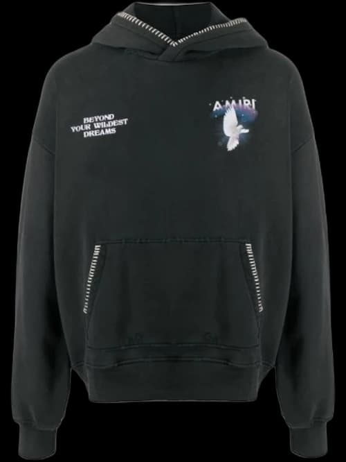 AMIRI Beyond Your Wildest Dreams Dove Hoodie Black