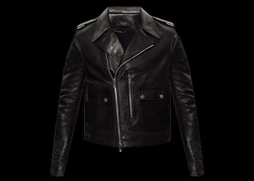 AMIRI Leather Biker Jacket Black