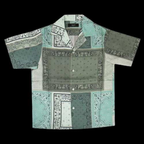 Amiri Reconstructed Bandana Button Down Shirt 'Green'