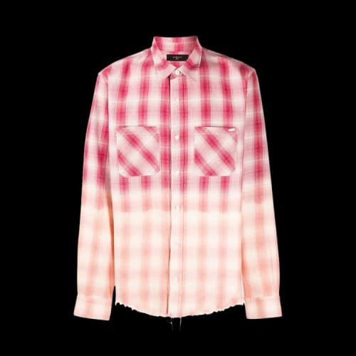 Amiri Ombré Lurex Plaid Shirt 'Red'
