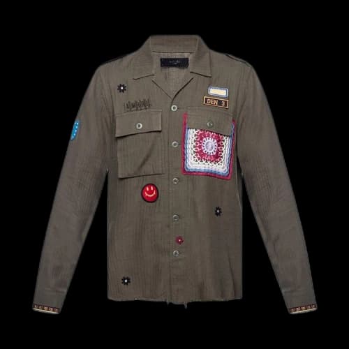 Amiri Patch Logo Military Shirt 'Green'