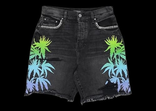 AMIRI Palm Denim Shorts Black