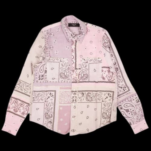 Amiri Bandana Reconstructed Flannel Shirt 'Lavender'