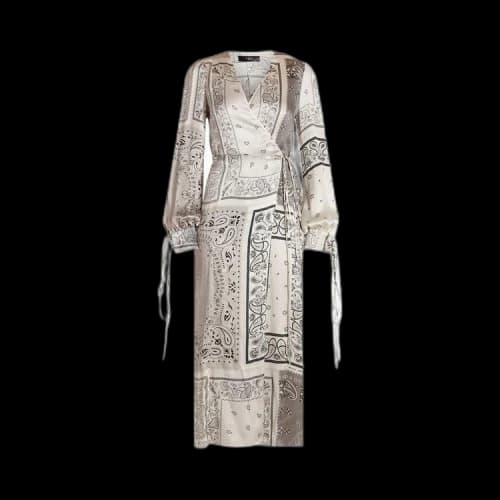 Amiri Bandana Reconstructed Kimono Short Dress 'Ivory'