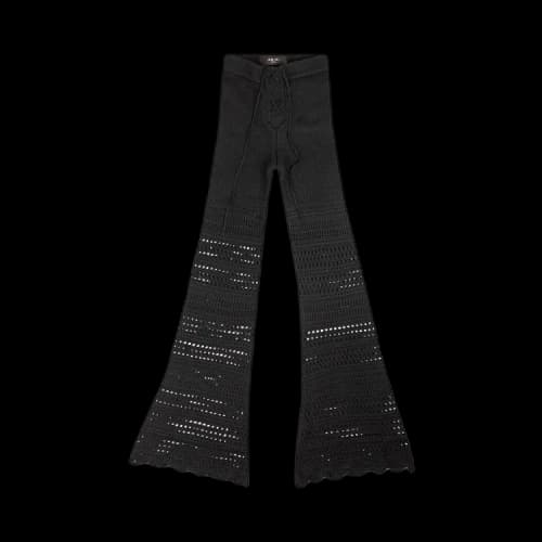 Amiri Checkered Crochet Flare Pants 'Black'