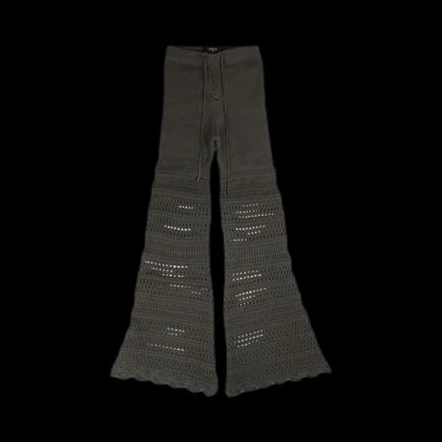 Amiri Checkered Crochet Flare Pants 'Green'