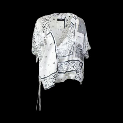 Amiri Bandana Reconstruct Wrap Shirt 'Grey'