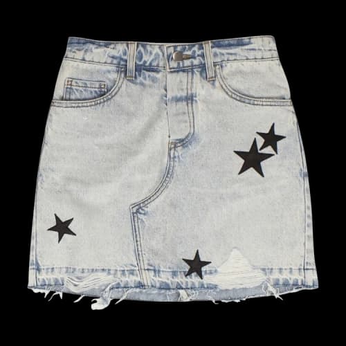 Amiri Star Denim Skirt 'Blue'