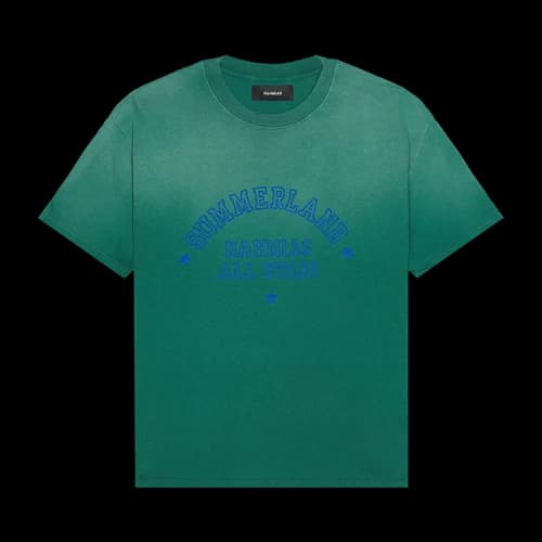 Nahmias Summerland All Stars Boxy T-Shirt 'Worn Green'