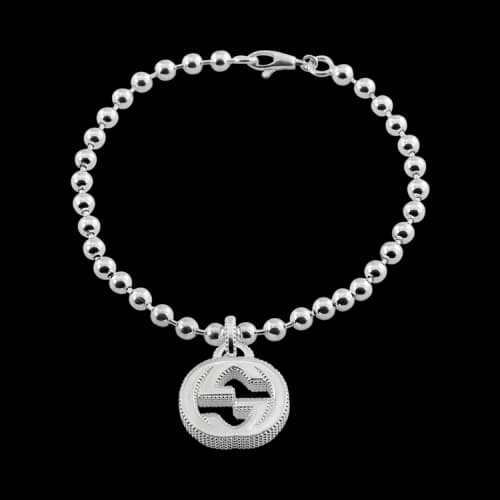 Gucci Interlocking G Charm Bracelet Silver