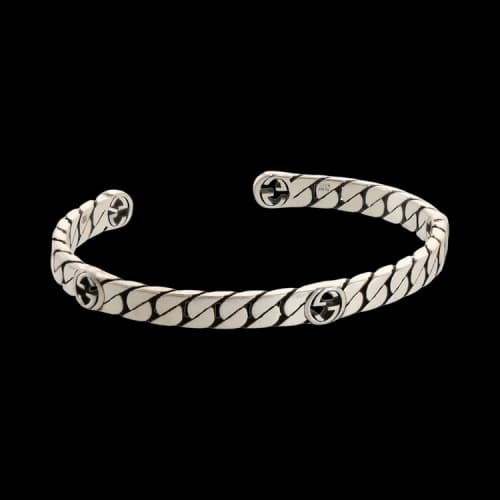 Gucci Interlocking G Cuff Bracelet Silver