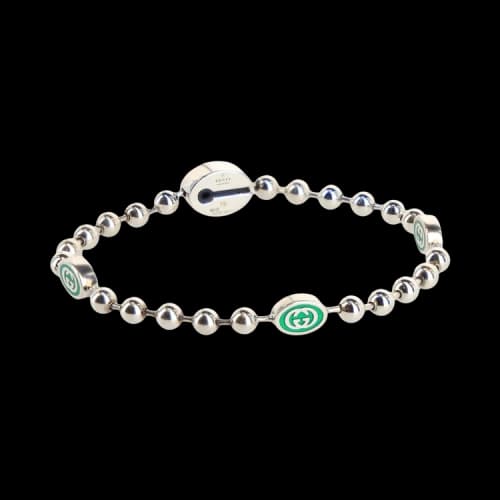 Gucci Interlocking G Boule Chain Bracelet Silver