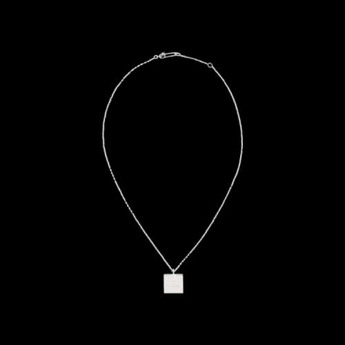 Gucci Sterling Silver Logo Pendant Necklace Silver