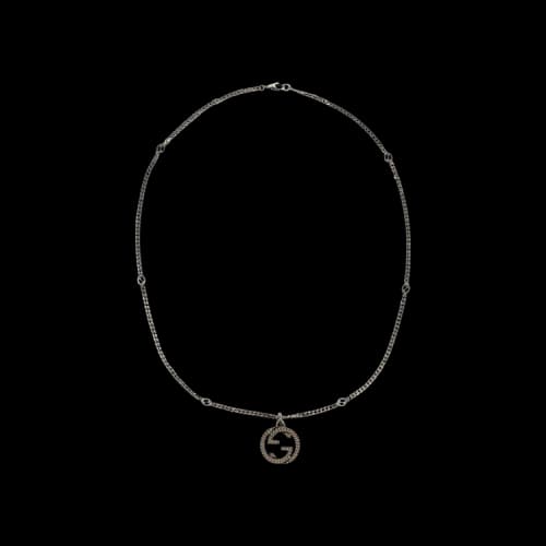 Gucci Interlocking G Pendant Necklace Silver