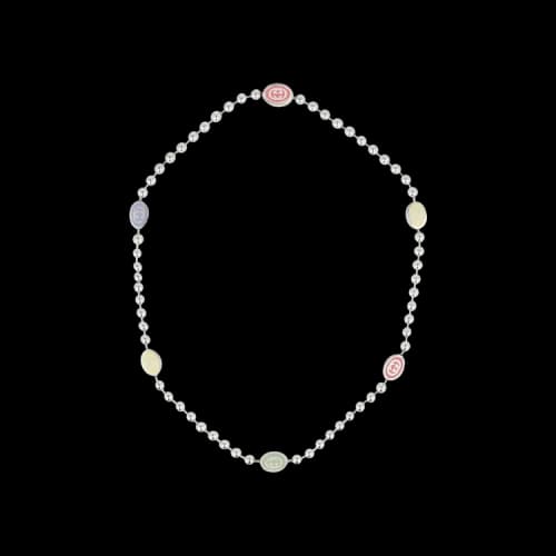 Gucci Sterling Silver Interlocking G Boule Necklace Silver