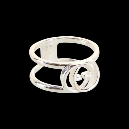 Gucci Interlocking G Cutout Silver Ring Silver