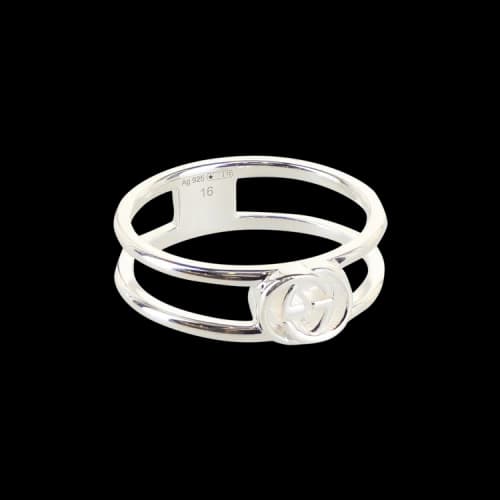 Gucci Interlocking G Cutout Silver Ring Silver