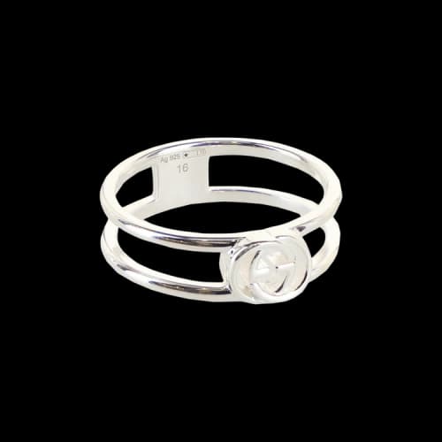 Gucci Interlocking G Cutout Silver Ring Silver
