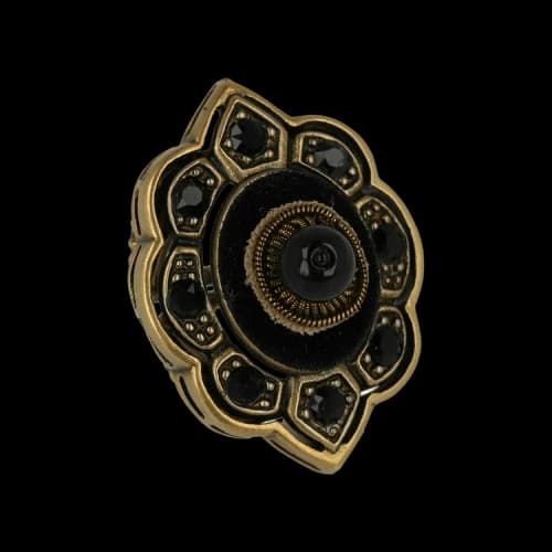 Gucci Gold Gucci Velvet And Crystal Pincushion Ring Gold