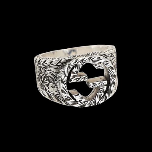 Gucci Interlocking G Paisley Silver Ring Silver