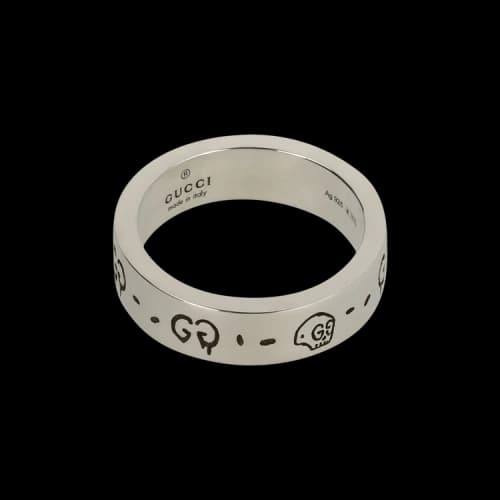 Gucci Silver Gucci Sterling Silver Ghost Ring 6MM Silver