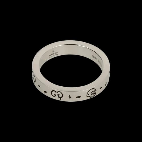 Gucci Silver Gucci Sterling Silver Ghost Ring 4MM Silver