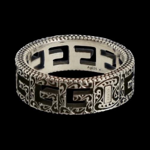 Gucci Sterling Silver G Cube Ring Silver
