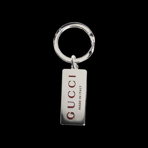 Gucci Trademark Keyring Silver
