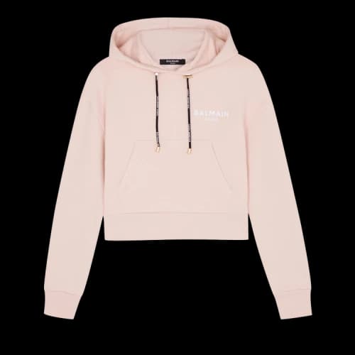 Balmain Eco Designed Hoodie With Flocked Logo 'Pink'