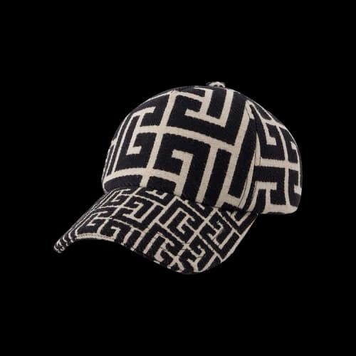 Balmain Monogram Jacquard Cap 'Black'