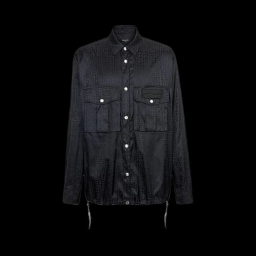 Balmain Monogram Overshirt With Velcro Logo 'Noir'