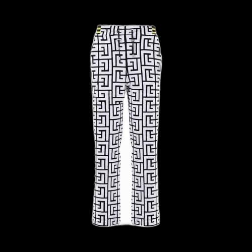 Balmain Maxi Monogram Velvet Pants 'Black'