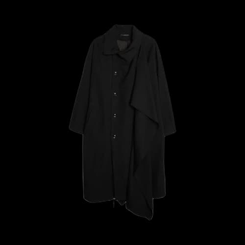 Y's Gabardine Left Flap Panel Coat 'Black'