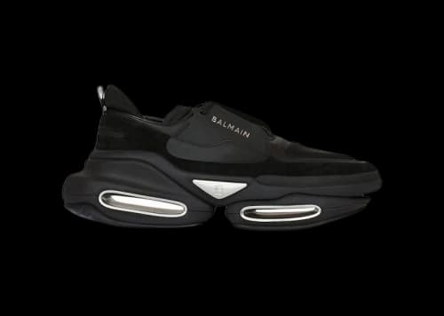Balmain B-Bold Low-Top Black Suede