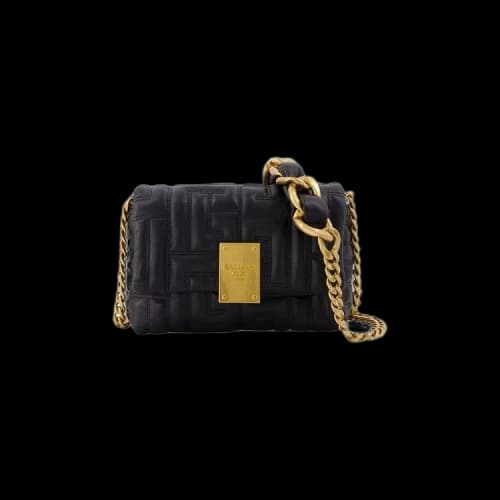 Balmain Small Quilted 1945 Soft Bag 'Black'