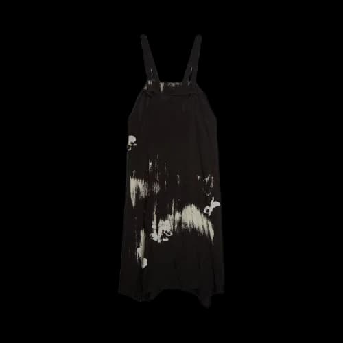 Y's Blurred Pansy Print Dress 'Black'