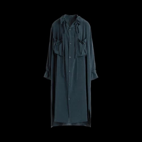 Y's Ko-Gather Collar Dress 'Blue/Green'