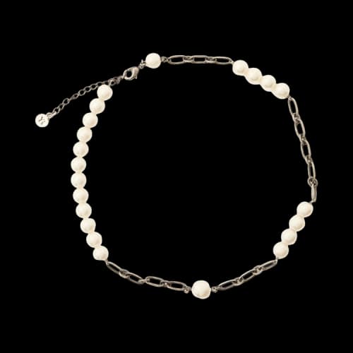 Y's Pearl And Chain Choker 'Silver'