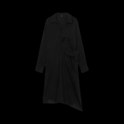 Y's U-Left Side Gathered Dress 'Black'