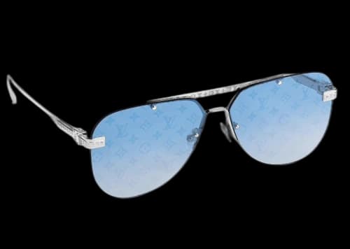 Louis Vuitton Monogram Silver/Blue Louis Vuitton Sunglasses LV Ash Silver