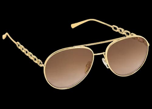Louis Vuitton LV Chain Pilot Sunglasses Gradient Brown