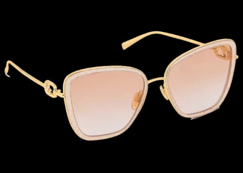Louis Vuitton LV Link One Cat Eye Sunglasses Pink Glitter
