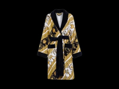 Versace Baroque Print Bath Robe Gold