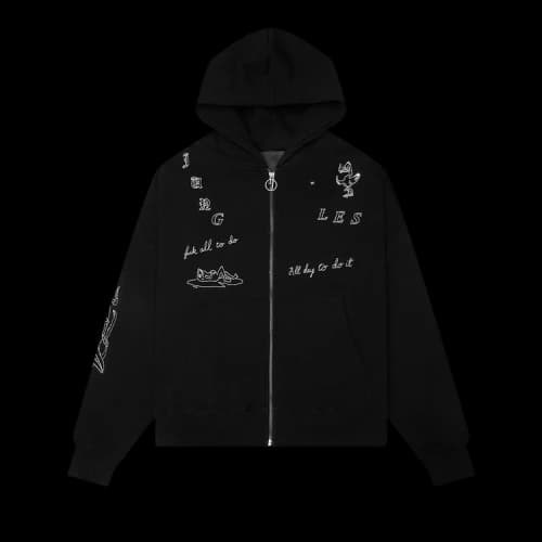 Jungles Fuck All To Do Zip Hoodie 'Black'