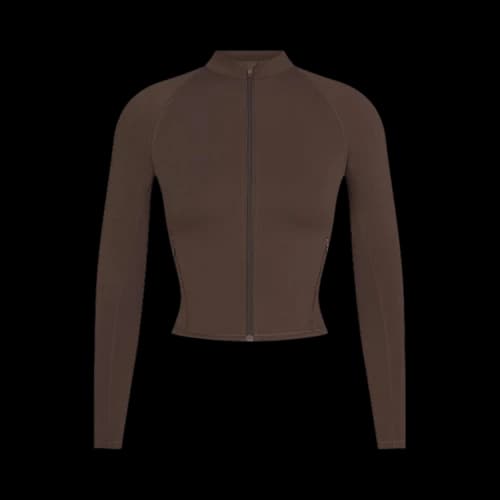 NikeSKIMS Matte Mock Neck Full Zip Jacket 'Dark Sepia'