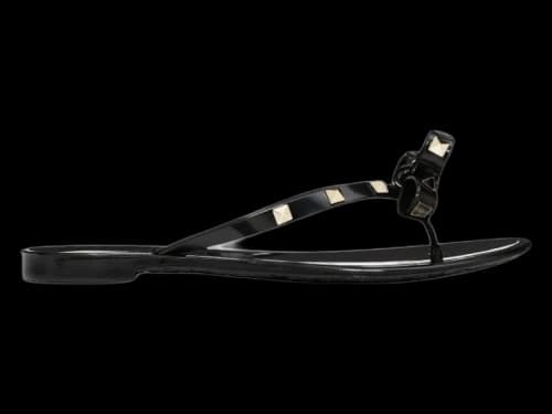 Valentino Rubber Rockstud Thong Sandals Black (Women's)