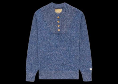 Aime Leon Dore Fleck Henley Sweater Blue
