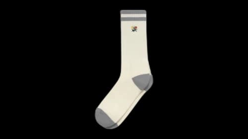 Aime Leon Dore Striped Crest Sock Cream/Grey