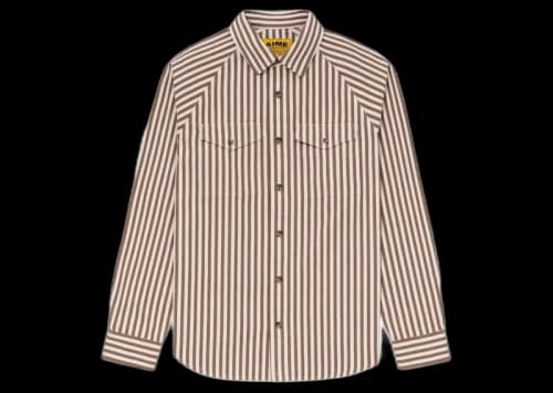 Aime Leon Dore Striped Overshirt Brown